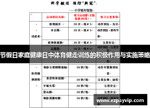 节假日家庭健康日中体育健走训练的积极作用与实施策略
